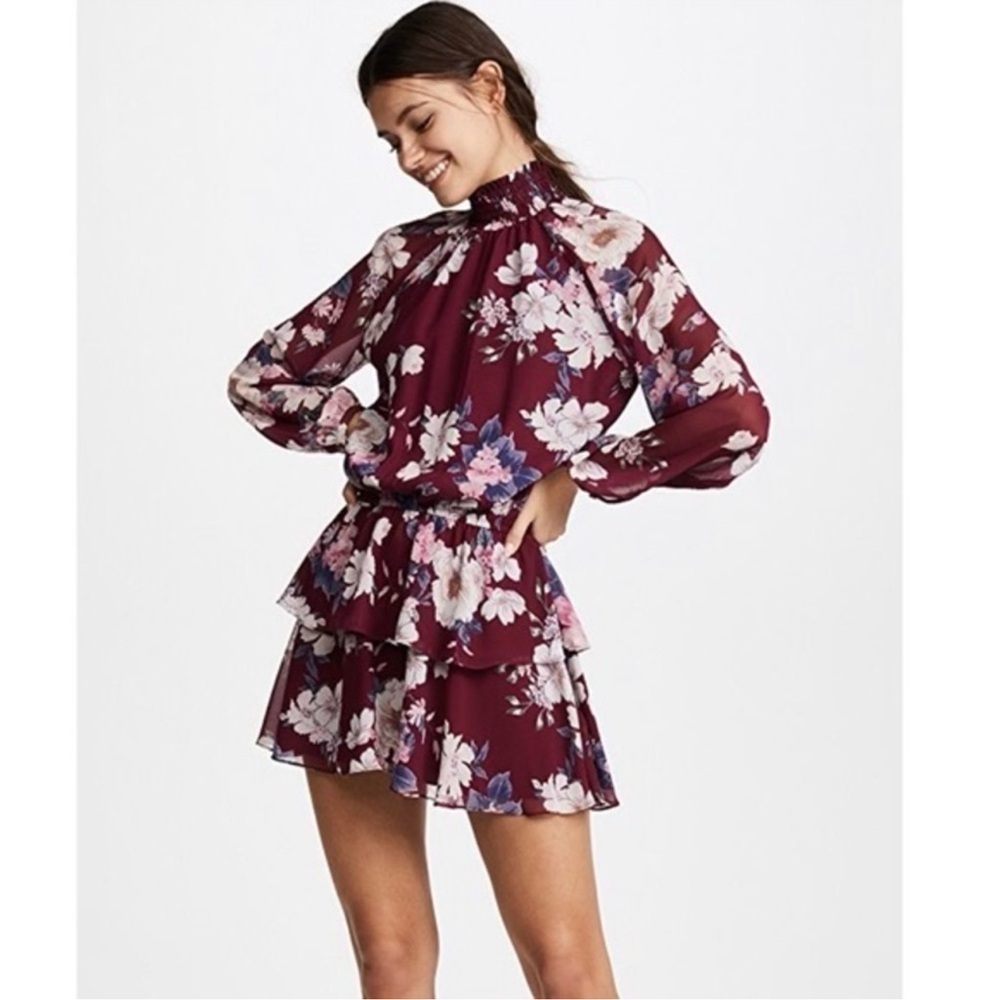 Yumi Kim Revolve Amazing Grace Burgundy Class Act Mini Dress